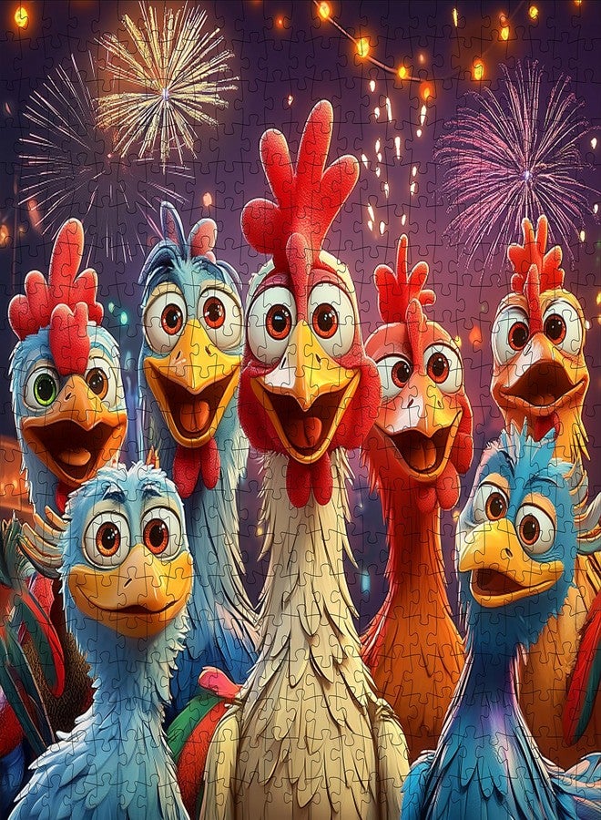 Lirches 500pcs Jigsaw Puzzles - Large Chicken Puzzles Paper Puzzle for Adults, Interactive Family Game, DIY Brain Challenge, Scratch-Resistant, Square Shape, Ideal Thanksgiving Gift - Image 1